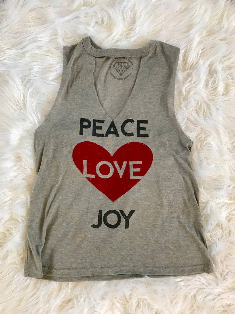 PEACE LOVE JOY V-NECK TANK